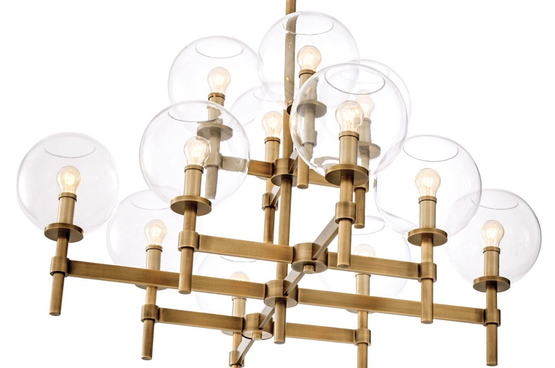 Antique Brass Finish & Clear Glass