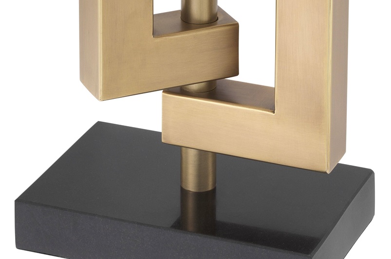 Antique Brass, Granite Base & White Shade