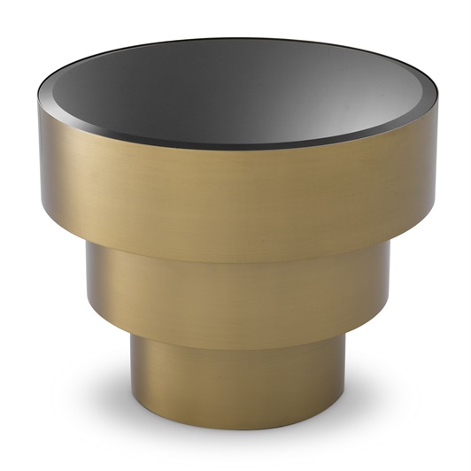 Brushed Brass Finish & Black Bevelled Glass
