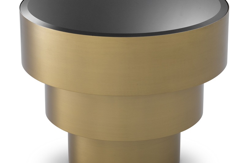 Brushed Brass Finish & Black Bevelled Glass