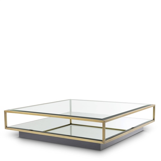 Brushed Brass Finish, Mirror Glass & Clear Glass