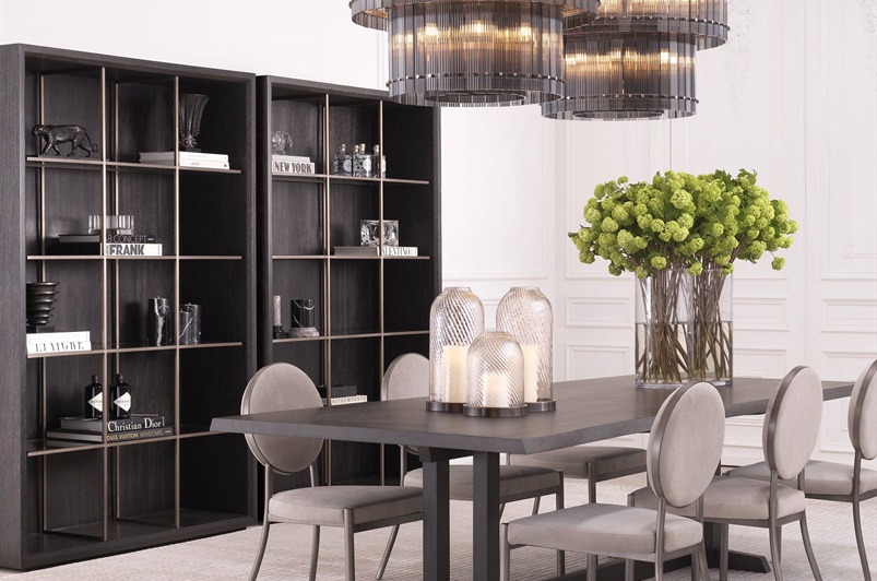 Charcoal Grey Oak Veneer, Medium Bronze  & Clear Glass