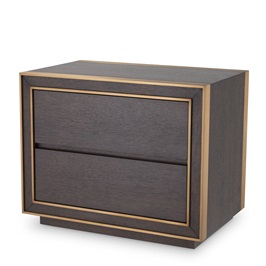 Brown Oak Veneer & Brushed Brass