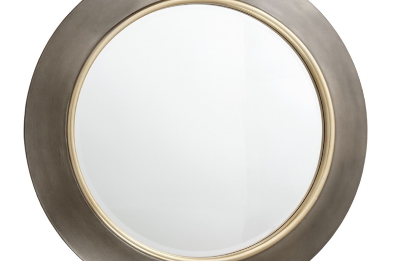 Brushed gunmetal and brass finish