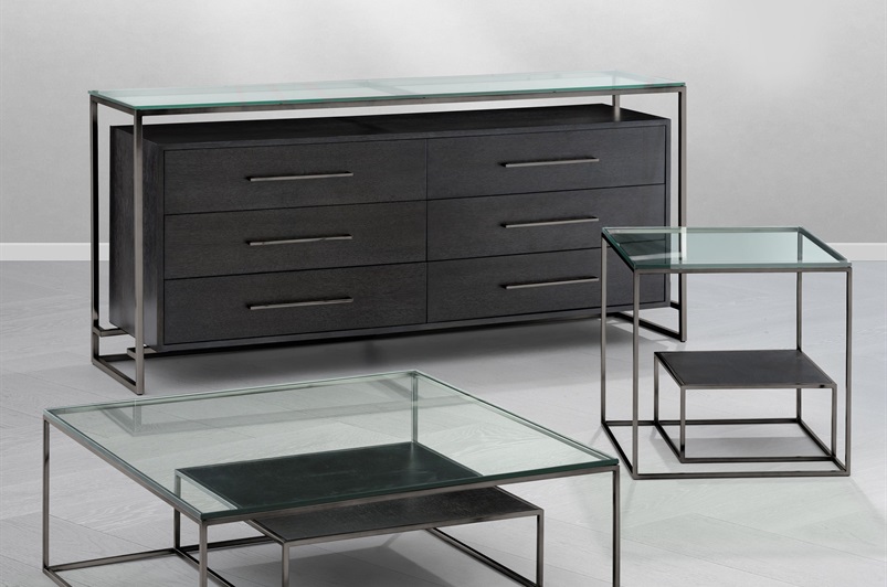 Black nickel finish | Charcoal oak veneer