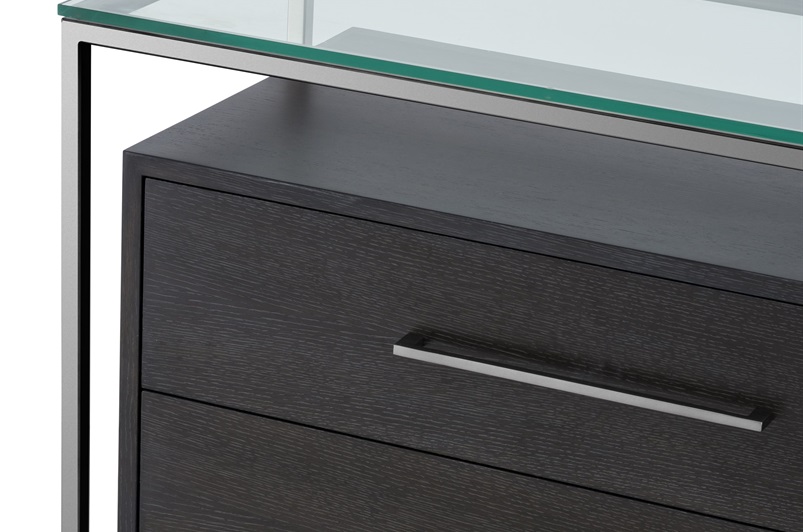 Black nickel finish | Charcoal oak veneer