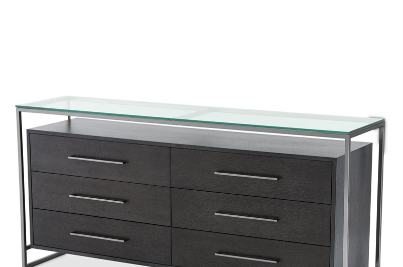 Black nickel finish | Charcoal oak veneer