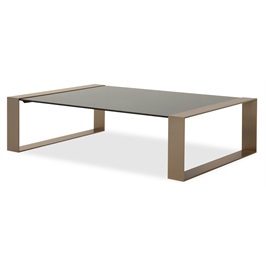 Rectangular Coffee Table - Matt brushed gold, Yuta bronze glass