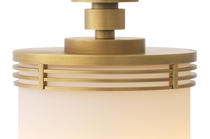 Antique brass finish | white glass