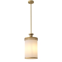 Antique brass finish | white glass