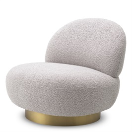 Swivel Chair Clément bouclé grey