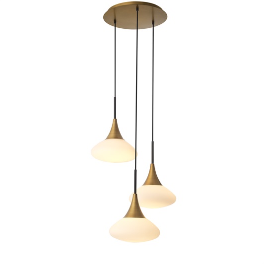 Antique brass finish | white glass | black finish