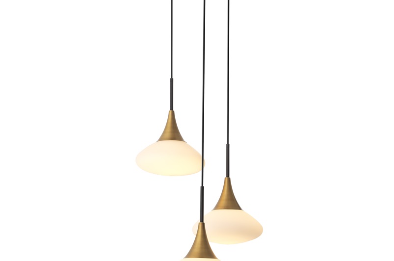 Antique brass finish | white glass | black finish