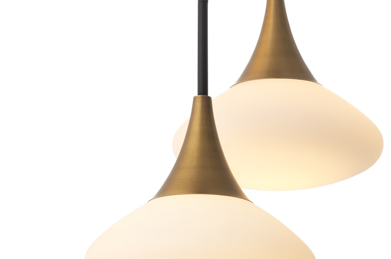 Antique brass finish | white glass | black finish
