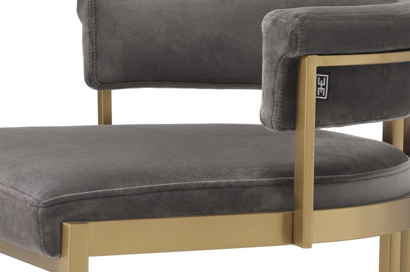 Savona grey velvet | brushed brass finish