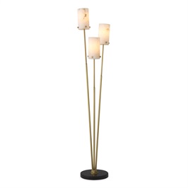 Antique brass finish | alabaster | honed black  marble base
