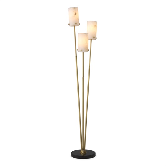 Antique brass finish | alabaster | honed black  marble base