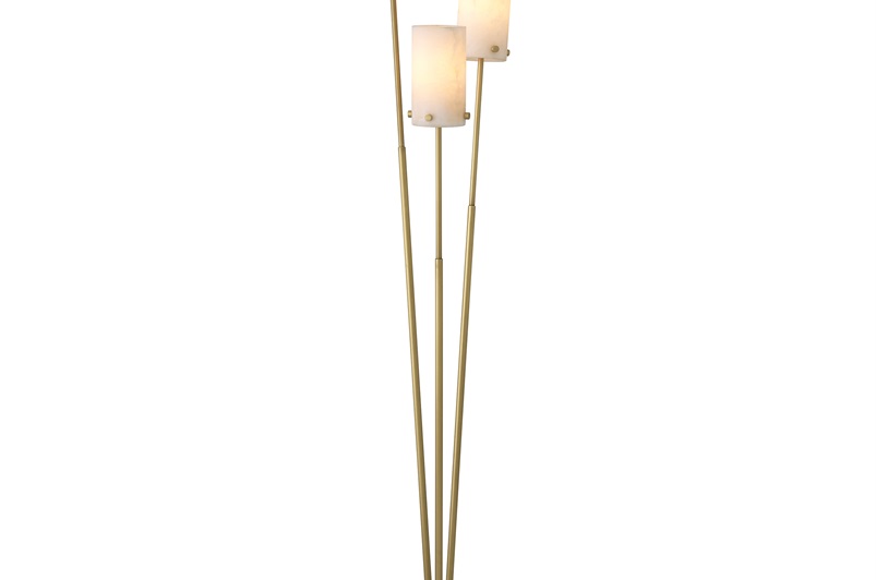 Antique brass finish | alabaster | honed black  marble base
