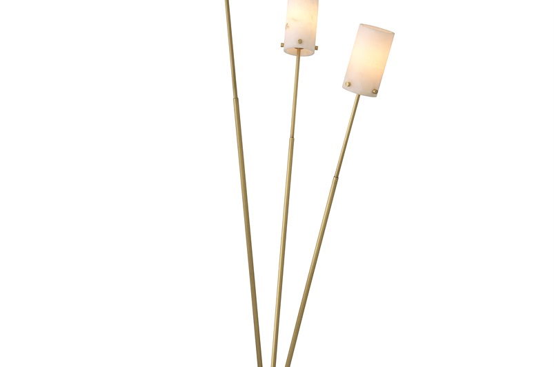 Antique brass finish | alabaster | honed black  marble base