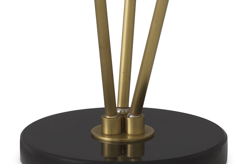 Antique brass finish | alabaster | honed black  marble base