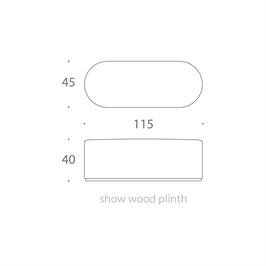 Sisley Bench 02, show wood plinth
