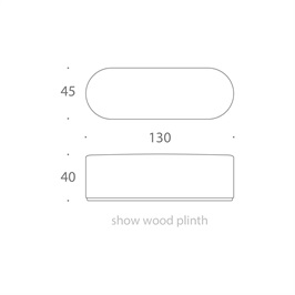 Sisley Bench 03, show wood plinth