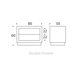 Bedside table 06 - double drawer