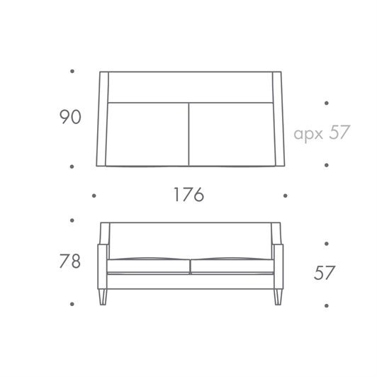 2.5 Seater Sofa - Double Cushion