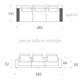 3 SEATER SOFA - LOW ARMS