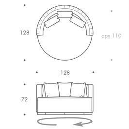 LOVE SEAT (WITH BUTTONS) - SWIVEL