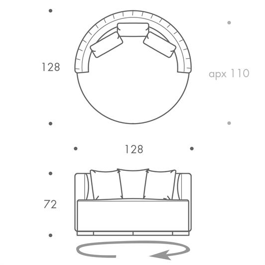 LOVE SEAT - SWIVEL BASE