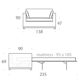 1.5 Seater Sofa Bed