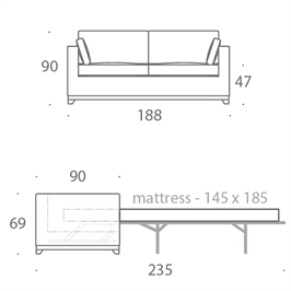 2.5 Seater Sofa Bed