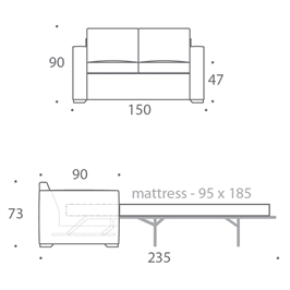 1.5 Seater Sofa Bed