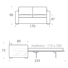 2 Seater Sofa Bed