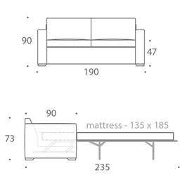 2.5 Seater Sofa Bed