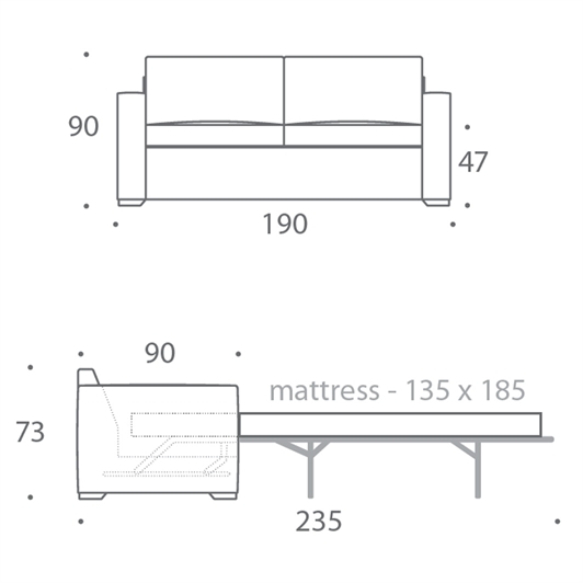 2.5 Seater Sofa Bed