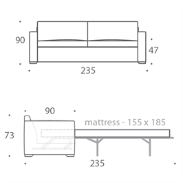3.5 Seater Sofa Bed