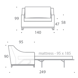 1.5 Seater Sofa Bed