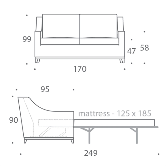 2 Seater Sofa Bed
