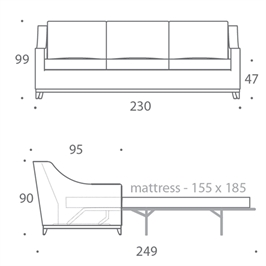3.5 Seater Sofa Bed