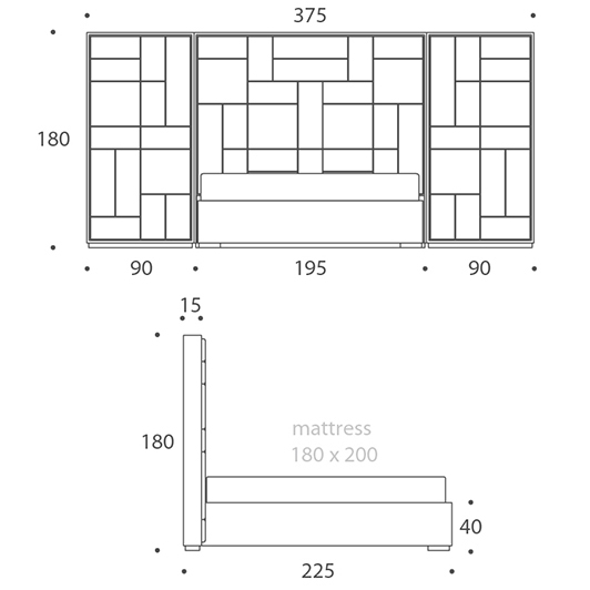 super king bed set 15 prototype with plug sockets