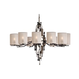 Black and polished nickel, Ivory trevira wave shade